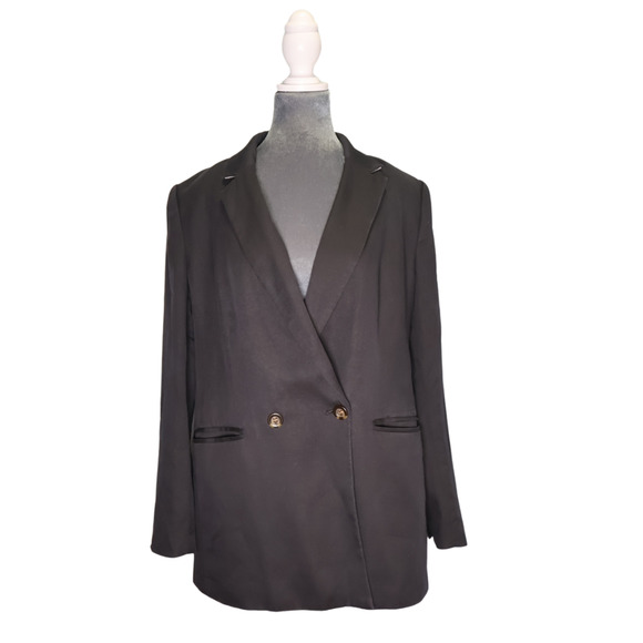 Ann Taylor Jackets & Blazers - Ann Taylor Black Blazer Women’s Size 12 One Button Notch Lapel Lined Jacket Boxy